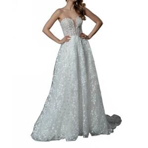 NEW STELLA COUTURE strapless wedding dress with detachable sleeve in ivory